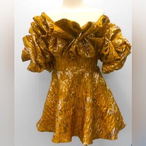 Buddy Love Caroline Exaggerated Ruffle Dress - Bronze new without tags.